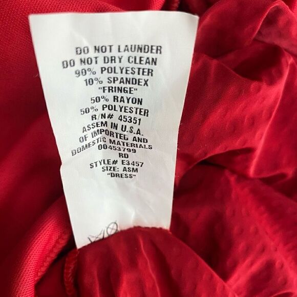 Curtain Call Costumes Red Sequin/Fringe Dancewear - Picture 5 of 5